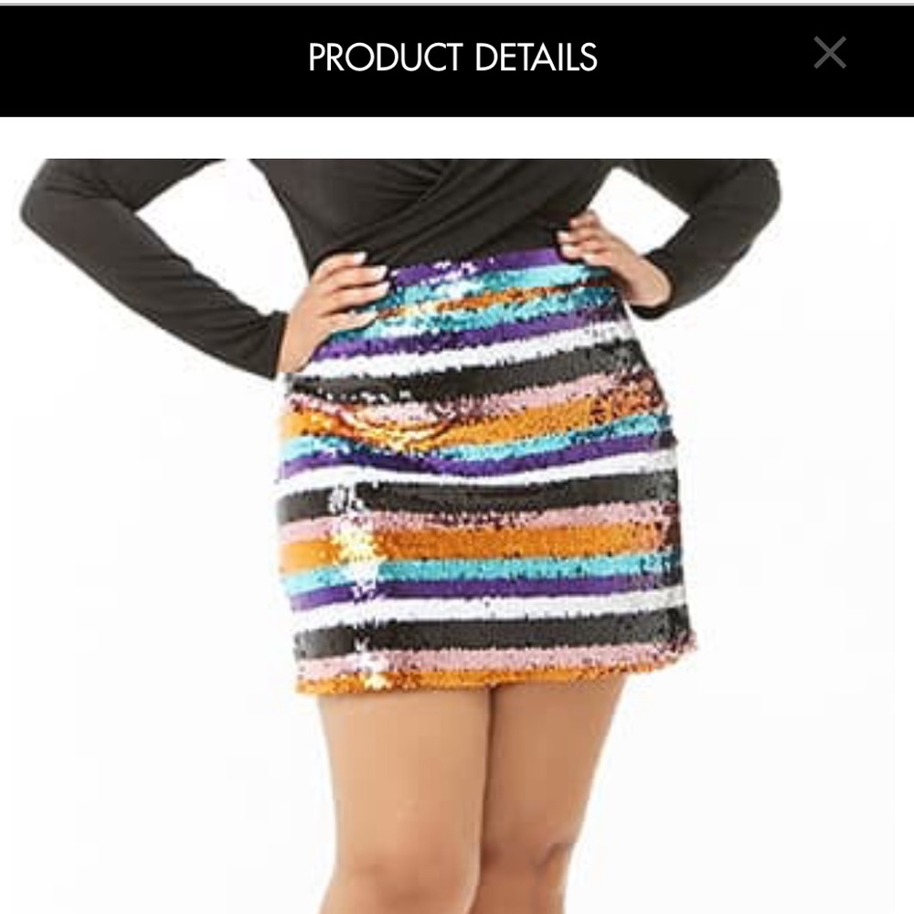 Forever 21 Plus size Sequin striped mini skirt